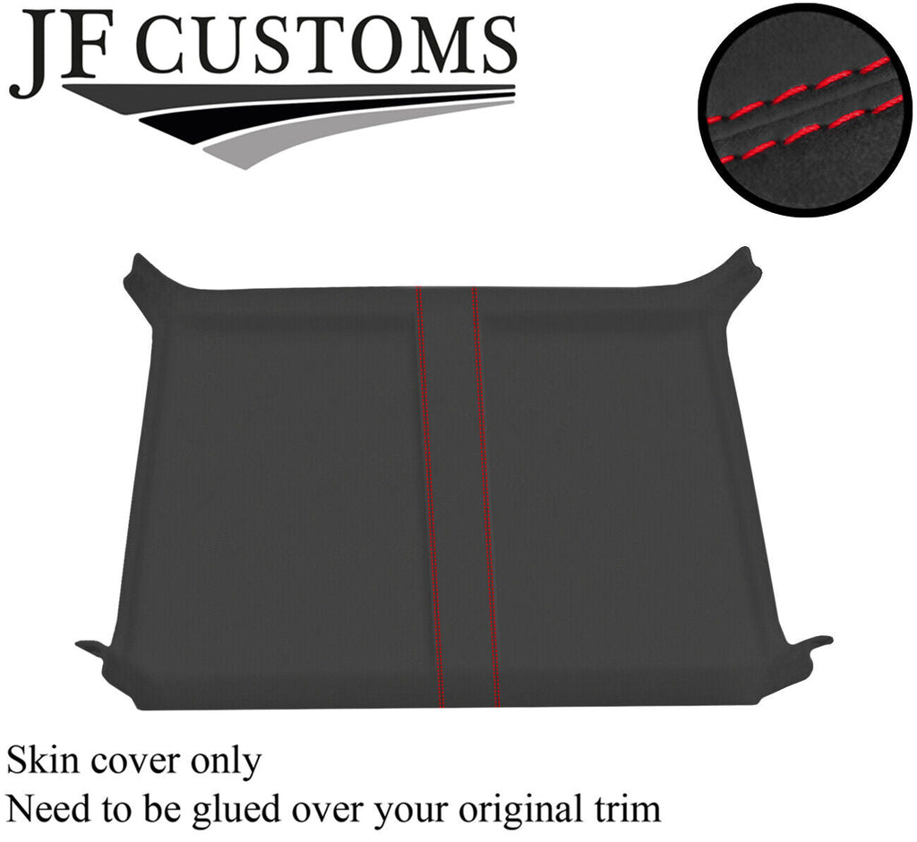 RED STITCH REAR ROOF HEADLINING D GREY LUXE SUEDE COVER FOR DEFENDER 90 3DR