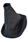 BLUE STITCH FITS VW TOURAN 2003-2010 5 OR 6 SPEED GEAR GAITER REAL LEATHER