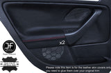 RED STICH 2X REAR DOOR CARD TRIM LEATHER COVERS FITS VW GOLF MK5 V 04-09 5DR