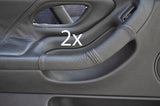 black stitch FITS BMW E38 1994-2001 2X REAR DOOR HANDLE LEATHER COVERS