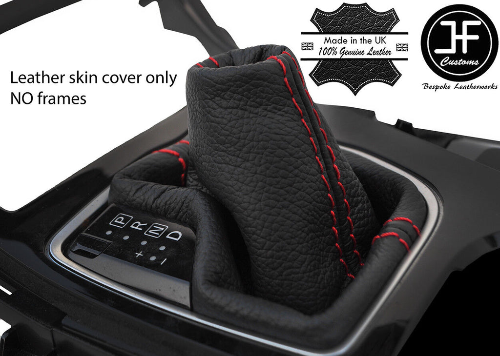 RED STITCH TOP GRAIN LEATHER AUTOMATIC GEAR GAITER FOR INFINITI Q50 2013-2017