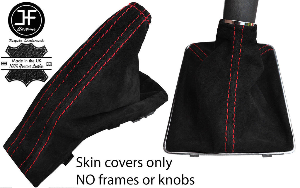 RED STITCH SUEDE GEAR & HANDBRAKE GAITER FITS VAUXHALL OPEL ASTRA MK5 H 04-09