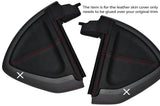 RED STITCH 2X DASH DASHBOARD SIDE TRIM SKIN COVER FITS SMART FORTWO 451 07-14