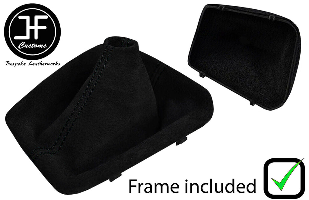 BLACK STITCH SUEDE GEAR GAITER + PLASTIC FRAME FOR BMW 3 SERIES E36 3 1991-1999
