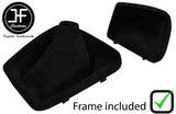 BLACK STITCH SUEDE GEAR GAITER + PLASTIC FRAME FOR BMW 3 SERIES E36 3 1991-1999