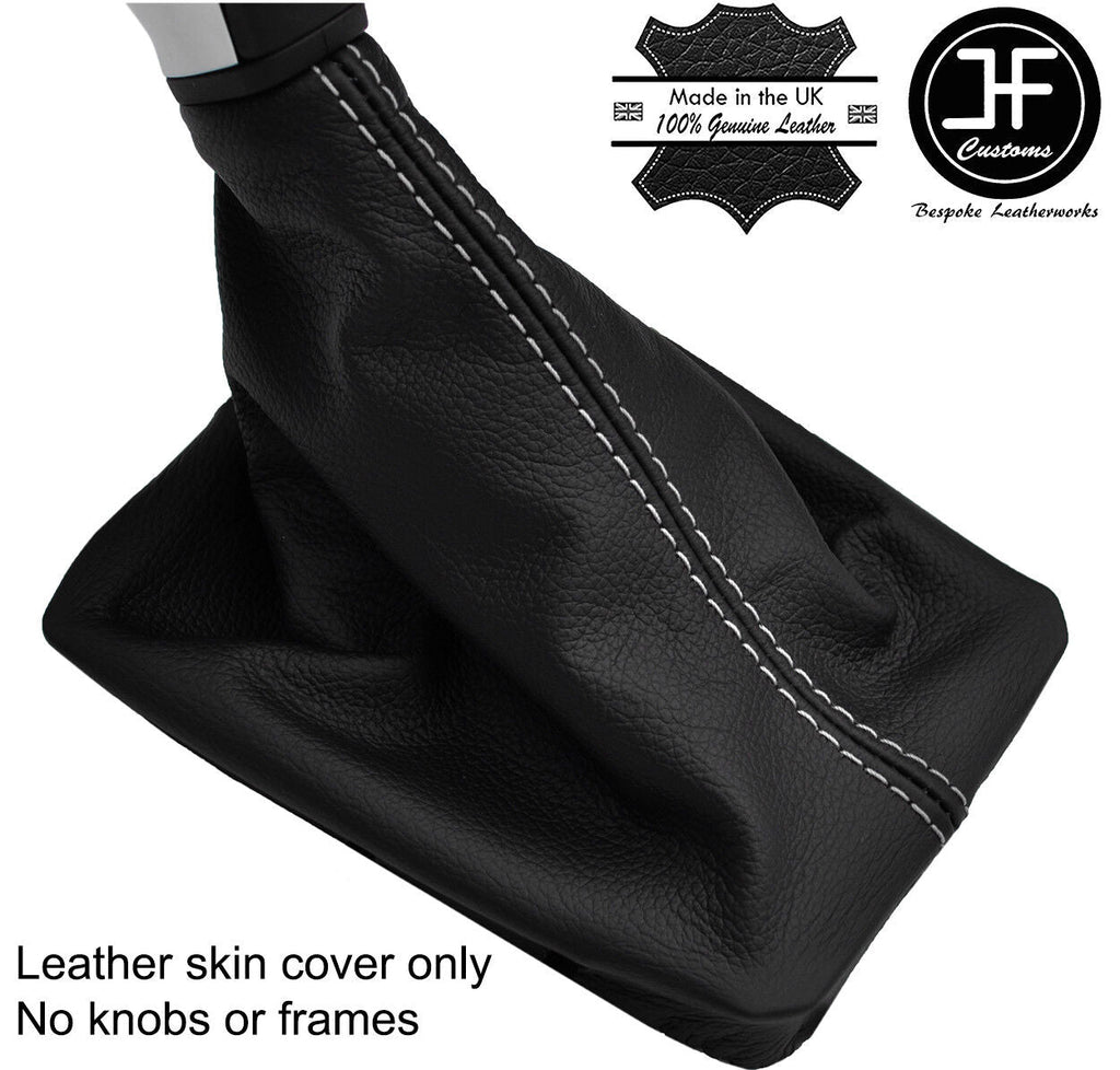 WHITE STITCH TOP GRAIN LEATHER MANUAL GEAR GAITER FITS PEUGEOT 308 MK2 14-18