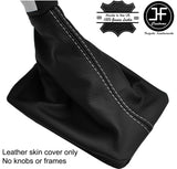 WHITE STITCH TOP GRAIN LEATHER MANUAL GEAR GAITER FITS PEUGEOT 308 MK2 14-18