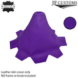 PURPLE LEATHER FITS VW T5 TRANSPORTER GEAR BLACK STITCHING 2003-2010 CUSTOM NEW