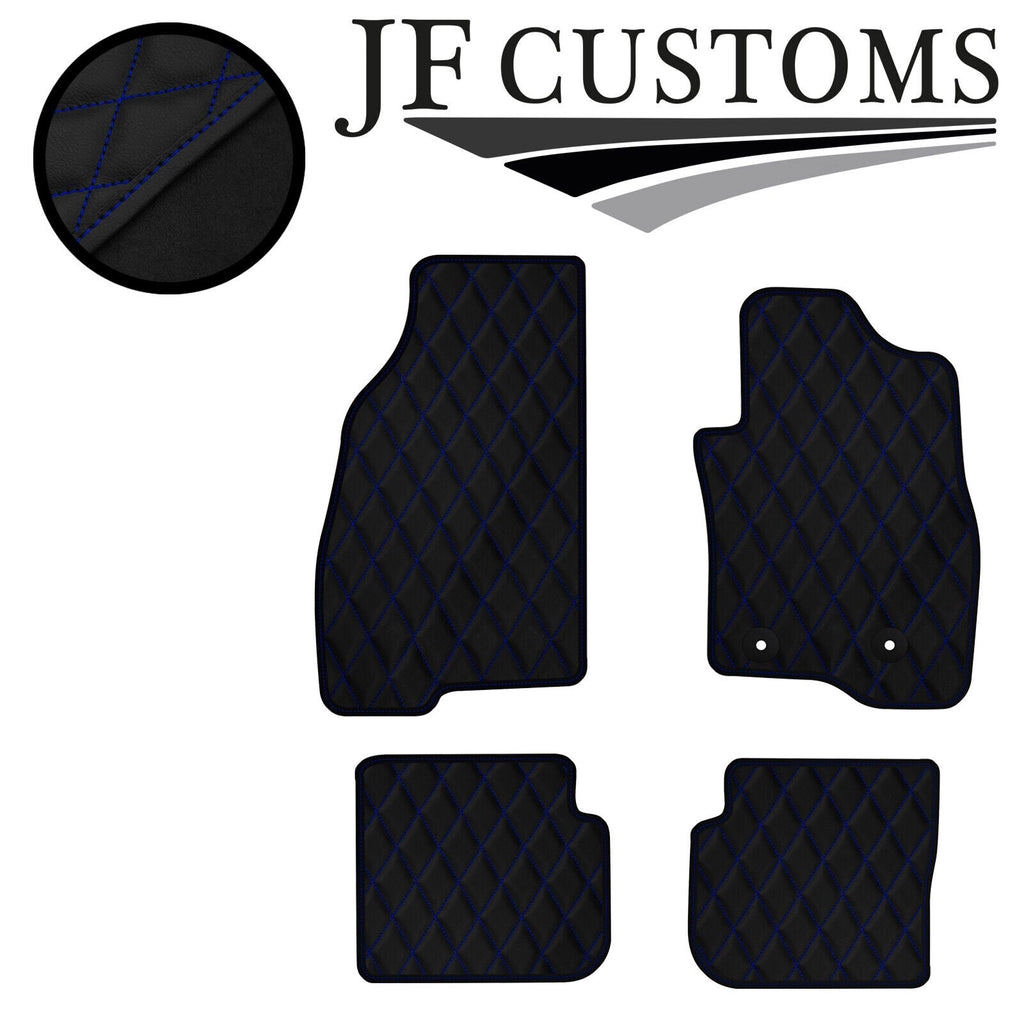R BLUE DIAMOND STITCH VINYL 4X TAILORED FLOOR CARPETS FOR FIAT PUNTO EVO 10-12