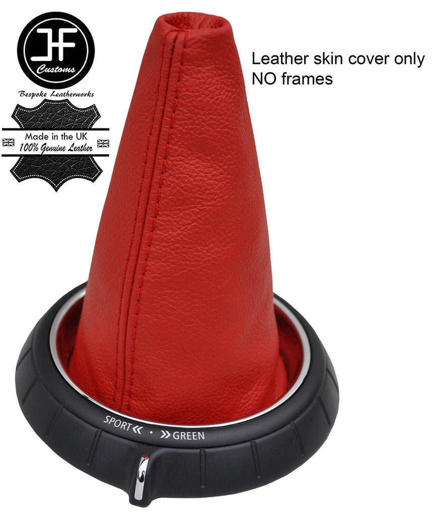 RED REAL LEATHER MANUAL GEAR GAITER FOR BMW MINI COOPER F55 F56 2014-2018