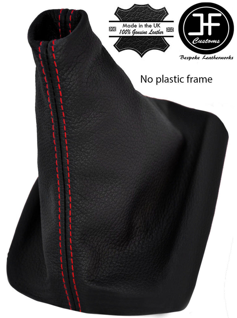 RED STITCH FOR VW PASSAT B5 FL 2001-2005 GEAR STICK GAITER BLACK LEATHER
