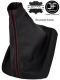 RED STITCH FOR VW PASSAT B5 FL 2001-2005 GEAR STICK GAITER BLACK LEATHER