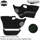 GREEN STITCH 2X FRONT FULL DOOR CARD LEATHER COVERS FITS FORD TRANSIT MK7 06-14