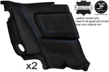 BLUE STITCH 2X REAR FULL DOOR CARD TRIM LTHR COVERS FITS TOYOTA SUPRA MK3 86-93