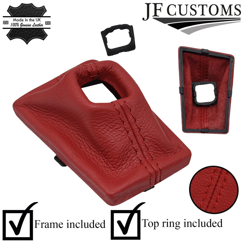 DARK RED LEATHER AUTOMATIC GEAR GAITER+PLASTIC FRAME FOR AUDI A7 18-22