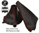 RED STITCH CARBON FIBER VINYL GEAR & HANDBRAKE GAITER FITS MAZDA RX-7 91-02