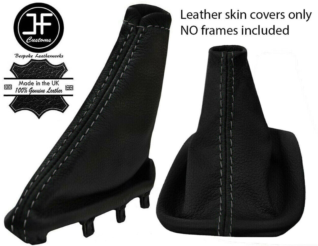 GREY STITCH MANUAL LEATHER GEAR HANDBRAKE GAITER FOR VOLVO C30 S40 V50 04-2013