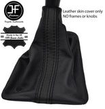 BLACK & BLACK STRIPE REAL LEATHER MANUAL GEAR GAITER FITS RENAULT LAGUNA 01-07