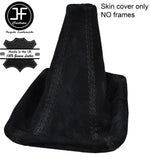 BLACK DOUBLE STITCHING MANUAL SUEDE GEAR GAITER FITS SUBARU IMPREZA 1998-2000