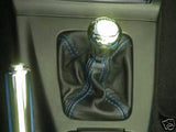 BLUE STITCHING FITS MAZDA MX5 MIATA MK2 1998-2005 GEAR SHIFT BOOT 100% LEATHER