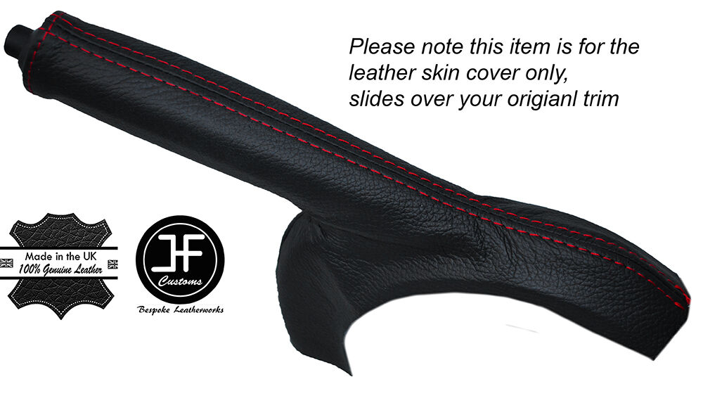 RED STITCHING LEATHER SKIN HANDBRAKE GAITER FITS PEUGEOT 108 2014-2016