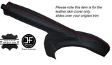 RED STITCHING LEATHER SKIN HANDBRAKE GAITER FITS PEUGEOT 108 2014-2016