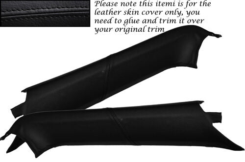 BLACK STITCH FITS PORSCHE BOXSTER 987 05-12 2X WINDSCREEN A PILLAR LEATHER COVER