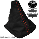 RED STITCHING MANUAL SUEDE SKIN GEAR GAITER FITS VW GOLF MK4 BORA 1998-2005