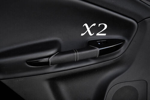 GREY STITCHING FITS ALFA ROMEO GIULIETTA 10-13+ 2X REAR HANDLE LEATHER COVERS