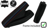 BLACK & TRI STITCH LEATHER HANDBRAKE+ PLASTIC FRAME FITS BMW 5 SERIES E39 95-03