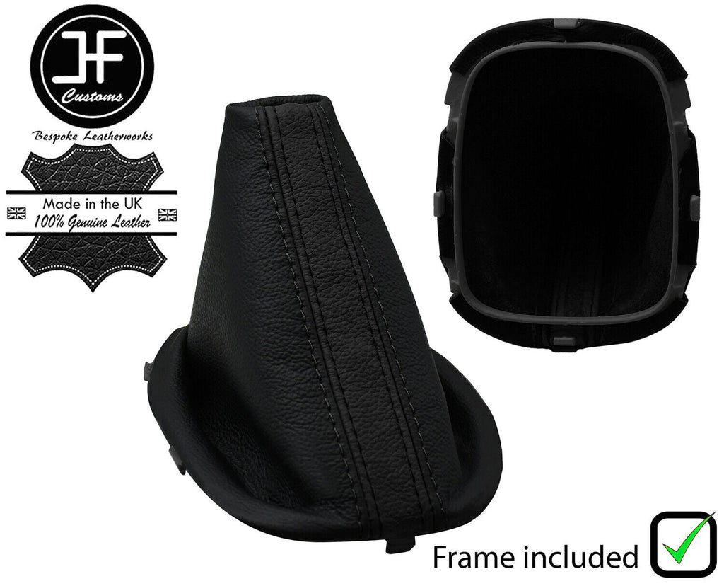 BLACK BLACK STRIPE LEATHER GEAR GAITER+PLASTIC FRAME FOR TOYOTA AYGO 14-20
