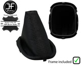 BLACK BLACK STRIPE LEATHER GEAR GAITER+PLASTIC FRAME FOR TOYOTA AYGO 14-20