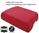 RED TOP GRAIN GENUINE REAL LEATHER ARMREST COVER FITS VW TOUAREG 2002-2010