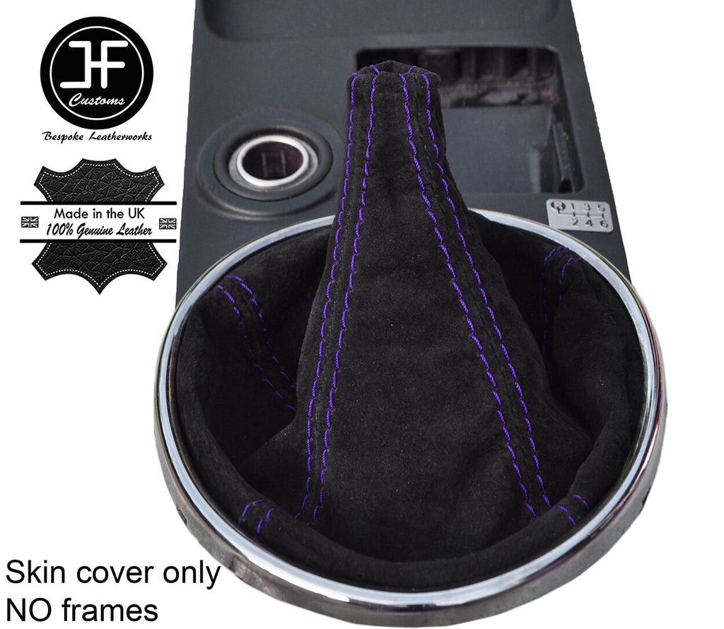 PURPLE STITCH REAL SUEDE MANUAL GEAR GAITER FITS LEXUS IS200 MK1 1998-2005