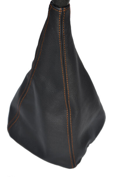 FITS VW T4 TRANSPORTER CARAVELLE CAMPER orange stitch LEATHER GEAR GAITER