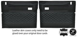 GREY DIAMOND STITCH 2X FRONT DOOR CARD COVERS FITS LAND ROVER DEFENDER 90 110