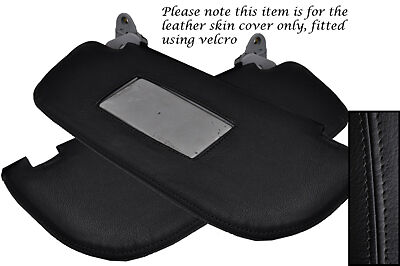 BLACK STITCH FITS ALFA ROMEO GT 2003-2010 2X SUN VISORS LEATHER SKIN COVER ONLY