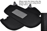 BLACK STITCH FITS ALFA ROMEO GT 2003-2010 2X SUN VISORS LEATHER SKIN COVER ONLY