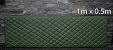 DARK GREEN LEATHER WITH PADDED DIAMOND STITCH 1Mx0.5M UPHOLSTERY FURNITURE AUTO