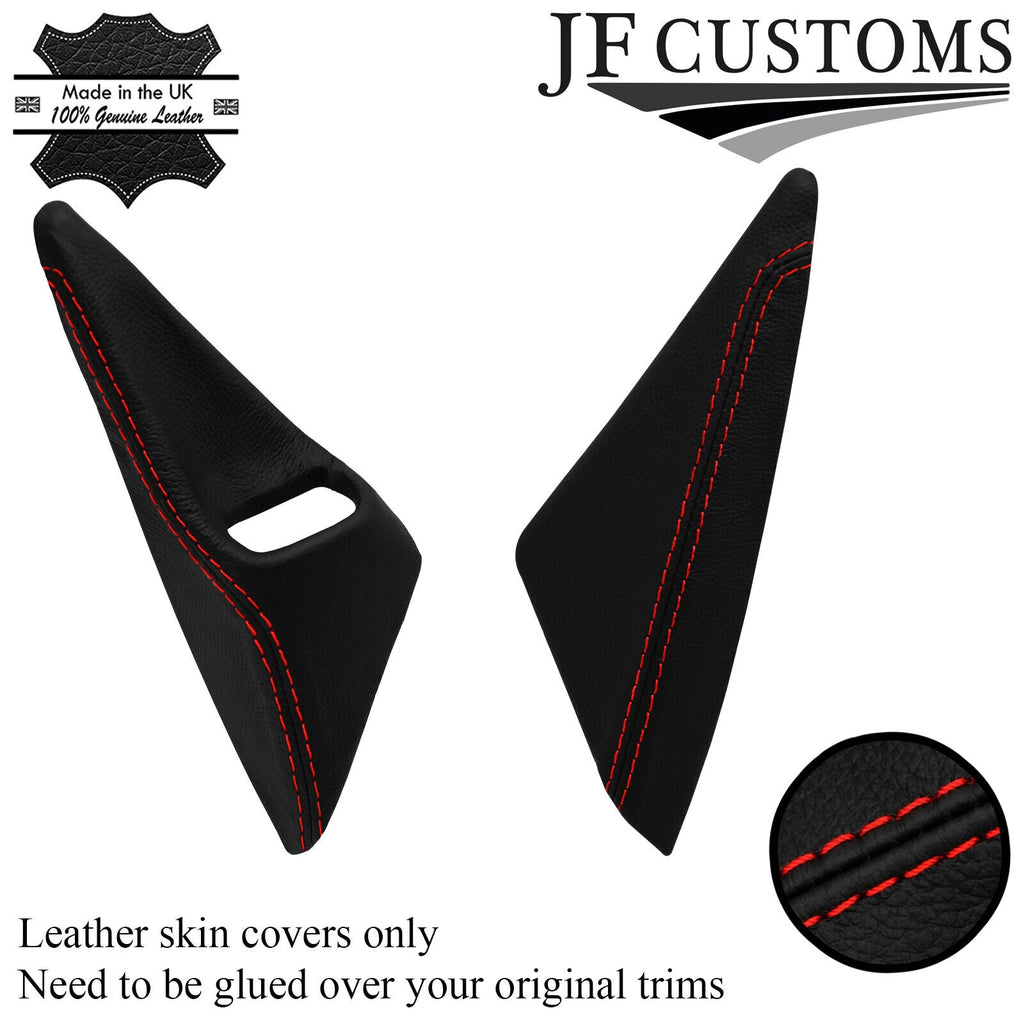 RED STITCH LEATHER 2X DOOR MIRROR TRIM COVER FOR PORSCHE 911 987 997 04-13