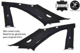 PURPLE STITCH 2X B C PILLAR SUEDE COVERS FITS NISSAN SKYLINE GTS GTR R33 93-98