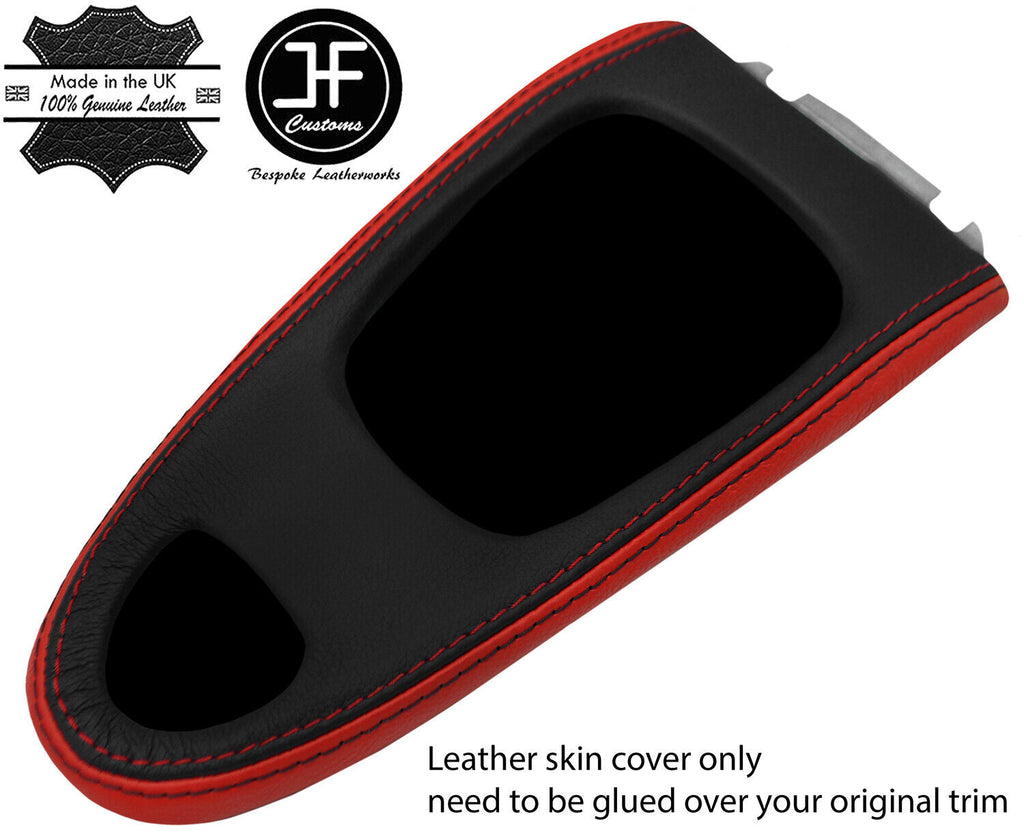 BLACK & RED LEATHER MANUAL GEAR SURROUND COVER FOR SAAB 93 9-3 2003-2012