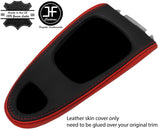 BLACK & RED LEATHER MANUAL GEAR SURROUND COVER FOR SAAB 93 9-3 2003-2012