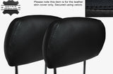 BLACK STITCH 2X FRONT HEADREST SKIN COVERS FITS VAUXHALL OPEL ASTRA G MK4 98-04