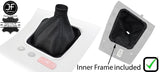 BLACK STITCH LEATHER GEAR GAITER WITH PLASTIC FRAME FITS ALFA ROMEO BRERA 06-11