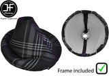 PURPLE STITCH TARTAN FABRIC GEAR GAITER+PLASTIC FRAME FOR VW T5 TRANSPORTER 3T
