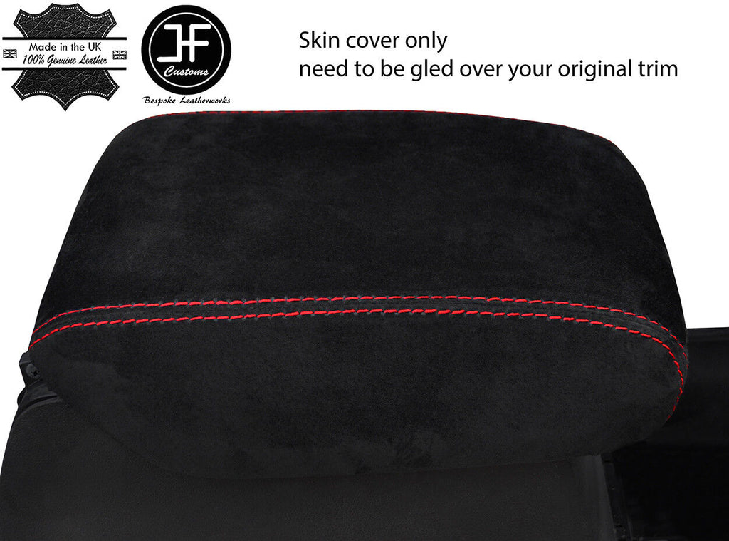 RED STITCH REAL SUEDE ARMREST LID COVER FITS HONDA CRV CR-V 2015-2018 CUSTOM NEW