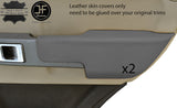 GREY REAL LEATHER 2X REAR DOOR ARMREST COVER FOR RANGE ROVER VOGUE 02-06