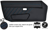 BLUE STITCH STYLE 3 2X FULL DOOR CARD LEATHER COVER FITS PORSCHE 924 944 75-91
