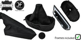 BLACK BLACK STRIPE LEATHER MANUAL GAITER SET + FRAME FOR CORVETTE C6 2005-2013